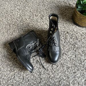 Durango Roper Western Cowboy Boots Kiltie Kids 10.5 Lace Up Vintage Leather New